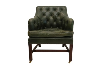 Lot 369 - A 19TH CENTURY STYLE GEORGE SMITH MAHOGANY ARMCHAIR, LATE 20TH CENTURY