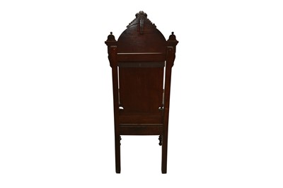 Lot 201 - A LATE VICTORIAN WELSH OAK EISTEDDFOD BARDIC CHAIR