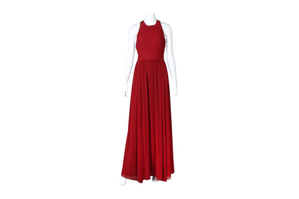 Lot 5 - Alice + Olivia Cherry Drape Maxi Dress - Size US 2