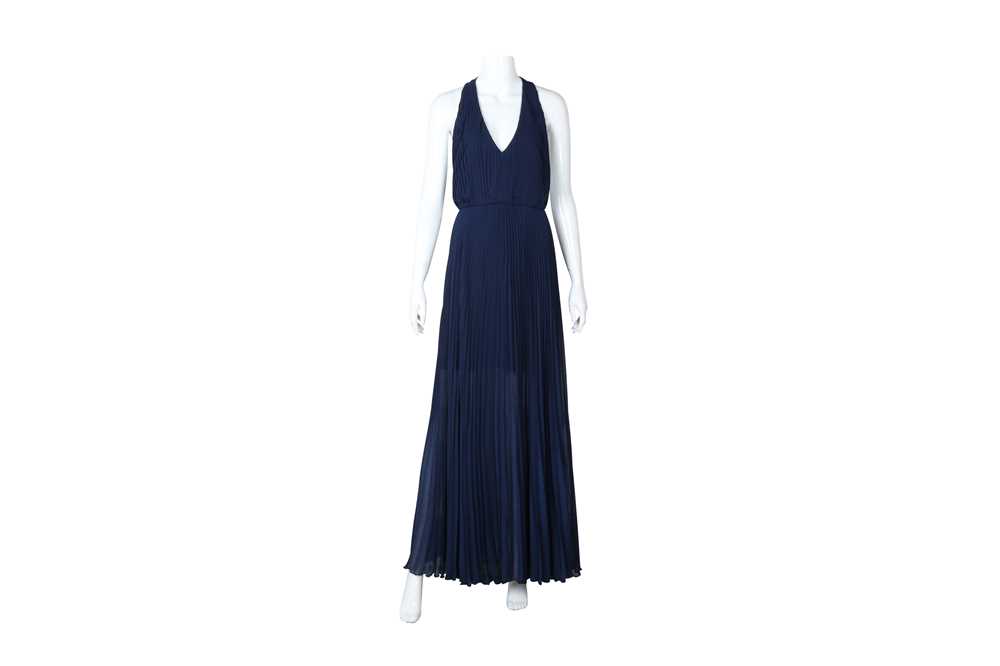 Lot 6 - Alice + Olivia Navy Pleat Maxi Dress - Size US 2