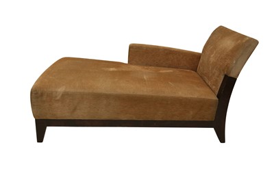 Lot 387 - A CONTEMPORARY FRUITWOOD CHAISE LONGUE