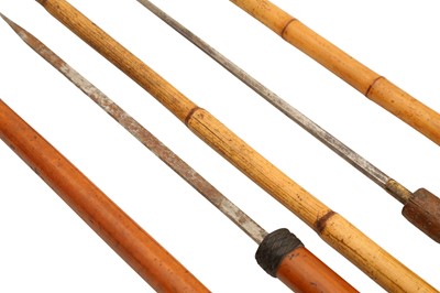 Lot 141 - A GROUP OF TWO SWORD STICKS AND A HORSE MEASURING STICK