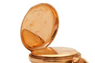 Lot 67 - A 1930s 9CT ROSE GOLD HALF HUNTER POCKET WATCH
