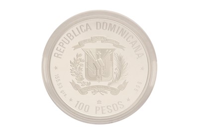 Lot 76 - A DOMINICAN REPUBLIC SILVER COMMEMORATIVE PESO