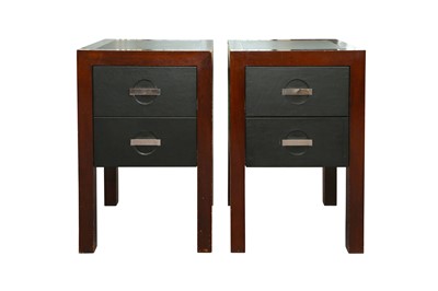 Lot 394 - A PAIR OF HARDWOOD BEDSIDE CHESTS, LATE 20TH CENTURY