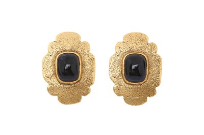 Lot 367 - Chanel Black Gripoix Clip On Earrings