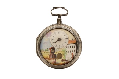 Lot 69 - LATE 18TH/EARLY 19TH CENTURY AUTOMATON PAIR CASED VERGE OPEN FACE POCKET WATCH