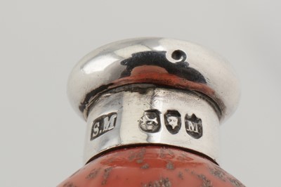 Lot 66 - A Victorian sterling silver mounted porcelain novelty scent bottle, London 1887 by Sampson Mordan