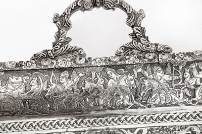 Lot 218 - A late 20th century Persian (Iranian) silver twin handled tray, Isfahan circa 1995 by Seyyed Hassan Jouzdani (b.1928, d.c. 2022)
