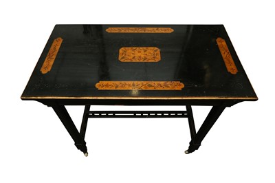 Lot 189 - A VICTORIAN AESTHETIC MOVEMENT EBONISED AND PARCEL GILT SIDE TABLE, CIRCA 1870S