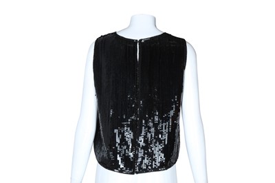 Lot 547 - Chanel Black Silk Sequin Shell Top - Size 38