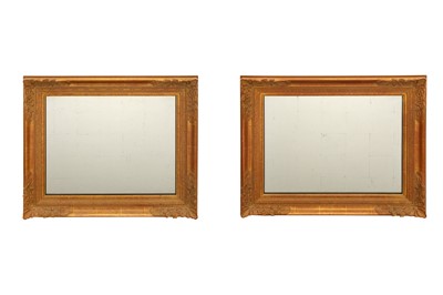 Lot 1475 - A PAIR OF GILTWOOD FRAMED WALL MIRRORS