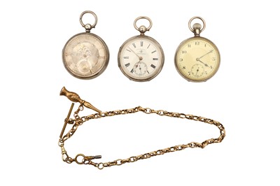 Lot 73 - A COLLECTION OF THREE STERLING SILVER POCKET WATCHES