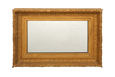 Lot 355 - A RECTANGULAR GILT FRAMED WALL MIRROR