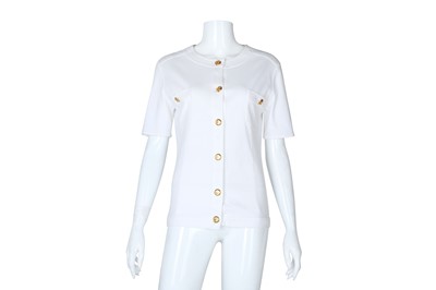 Lot 475 - Chanel White Button Front CC Top
