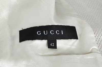 Lot 581 - Gucci Ivory Metallic Jacquard Coat - Size 42