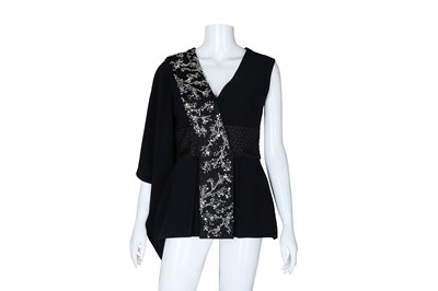Lot 655 - Alexander McQueen Black Embellished Kimono Top - Size 42