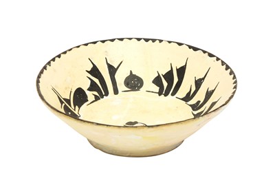 Lot 3 - TWO SAMANID SLIP-PAINTED EPIGRAPHIC POTTERY BOWLS