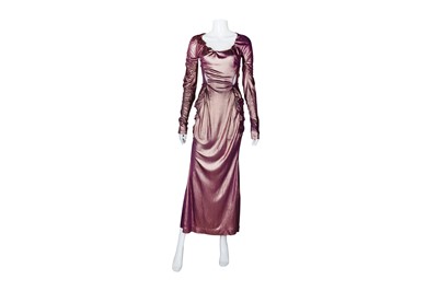 Lot 94 - Vivienne Westwood Metallic Purple Ruched Dress - Size S