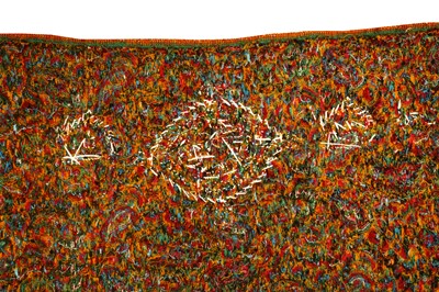 Lot 79 - A FINE SAFFRON YELLOW FULL TERMEH SHAWL