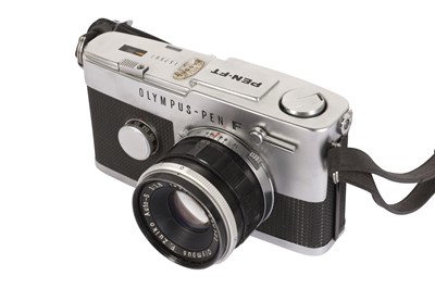 Lot 117 - A Olympus Pen-FT Half Frame SLR Camera Outfit with Bellows Set
