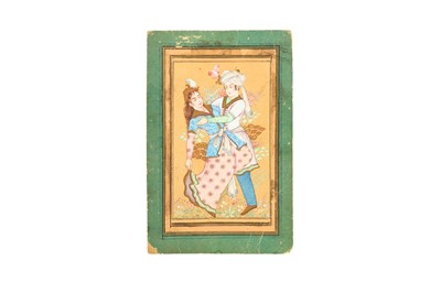 Lot 59 - FOUR ARCHAISTIC-STYLE PORTRAITS OF PERSIAN YOUTHS IN GARDENS