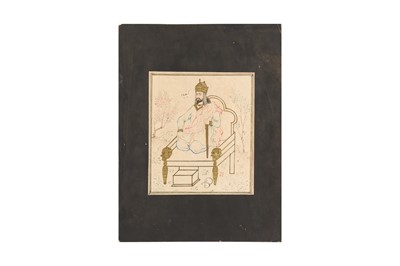 Lot 58 - FIVE ARCHAISTIC-STYLE TINTED DRAWINGS OF ANCIENT PERSIAN KINGS