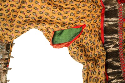 Lot 83 - A KASHMIRI EMBROIDERED ANGARKHA (LONG-SLEEVED OUTER ROBE)