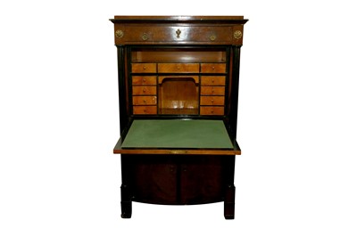 Lot 177 - A FIGURED WALNUT AND EBOINISED ESCRITOIRE, LATE 19TH CENTURY