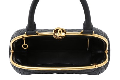 Lot 394 - Chanel Black Paris In Rome Colosseum Lock Bowling Bag