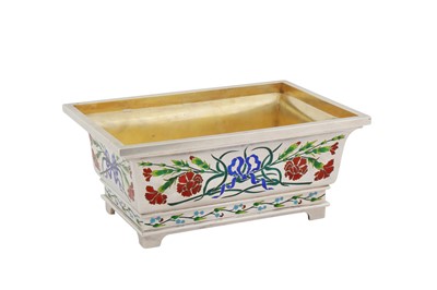 Lot 263 - A late 19th century French 950 standard silver and enamel jardinière, Paris circa 1890 by Froment-Meurice (ceased 1913)