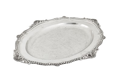 Lot 427 - A large George IV sterling silver meat dish, London 1824 by John Houle