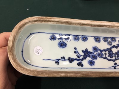 Lot 686 - A CHINESE BLUE AND WHITE PEN BOX FOR THE ISLAMIC MARKET