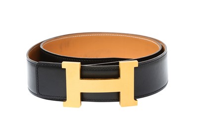 Lot 384 - Hermes Black Box Constance Large Buckle Belt - Size 95