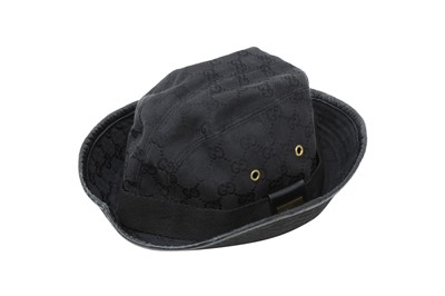 Lot 353 - Gucci Black GG Monogram Bucket Hat - Size M