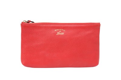 Lot 21 - Gucci Red Logo Swing Flat Pouch