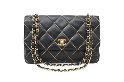 Lot 358 - Chanel Black Wild Stitch Surpique Flap Bag