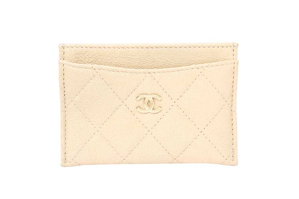 Lot 241 Chanel Pearlised Beige CC Card Holder