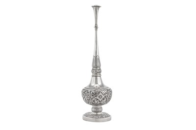 Lot 178 - A mid - 19th century Chinese Export silver rose water sprinkler, Canton circa 1870 retailed by Wo Shing
