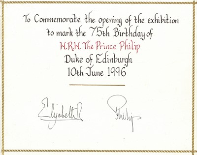 Lot 115 - A GUEST BOOK PAGE SIGNED BY QUEEN ELIZABETH II AND PRINCE PHILIP