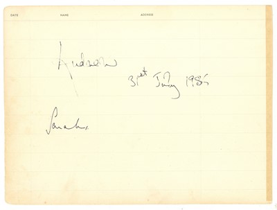 Lot 101 - VISITOR'S BOOK PAGE SIGNED BY THE DUKE AND DUCHESS OF YORK