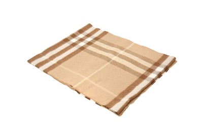 Lot 245 - Burberry Beige Cashmere Large Check Scarf