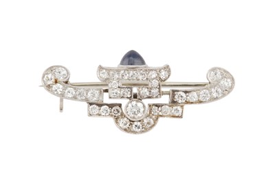 Lot 75 - An Art Deco sapphire and diamond brooch, circa 1925