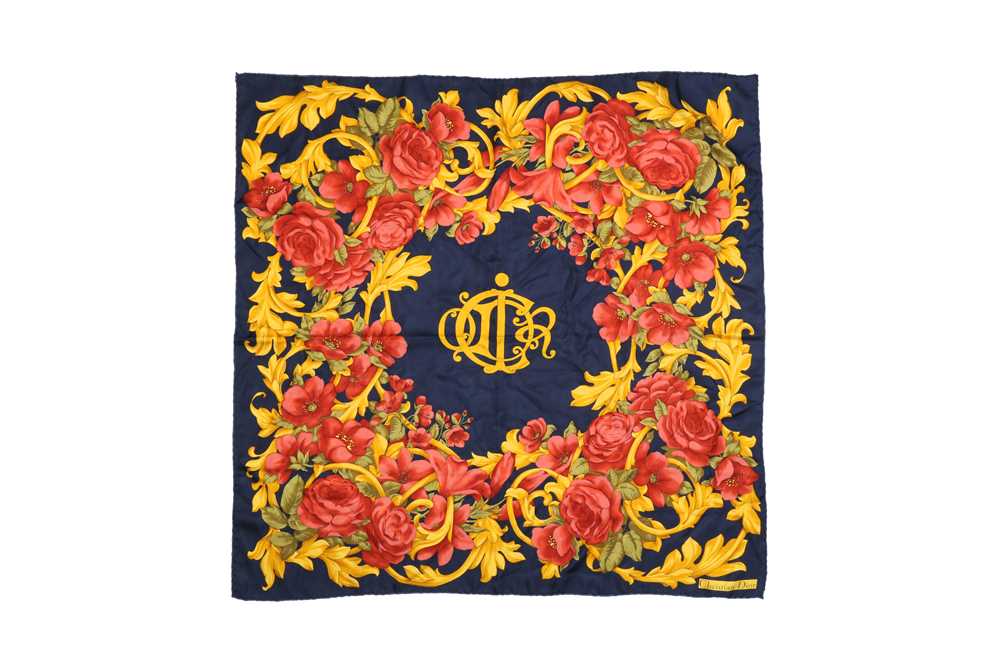 Lot 151 - Christian Dior Floral Baroque Silk Print Scarf