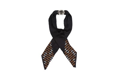 Lot 397 - Gucci Black Silk Print Bandeau and GG Scarf Ring
