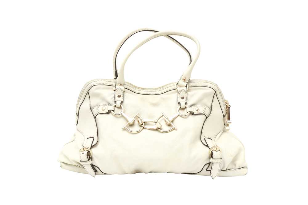 Lot 302 - Gucci Ivory Horsebit Nail Dome Boston Bag