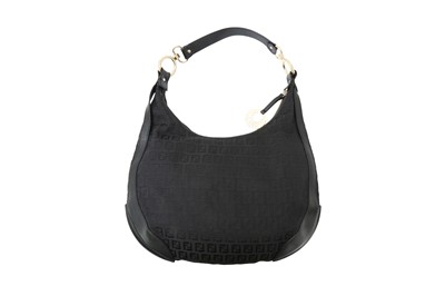 Lot 360 - Fendi Black Zucchino Chef Hobo Bag
