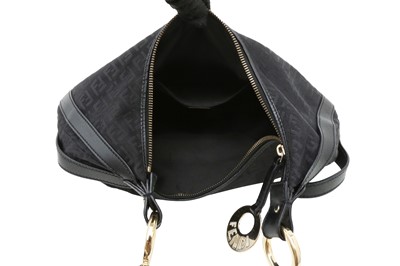 Lot 360 - Fendi Black Zucchino Chef Hobo Bag