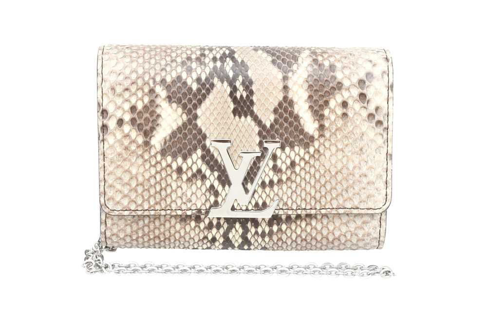 Lot 235 - λ Louis Vuitton Natural Python Chain Clutch Louise PM