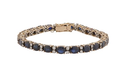 Lot 207 - A sapphire and diamond bracelet